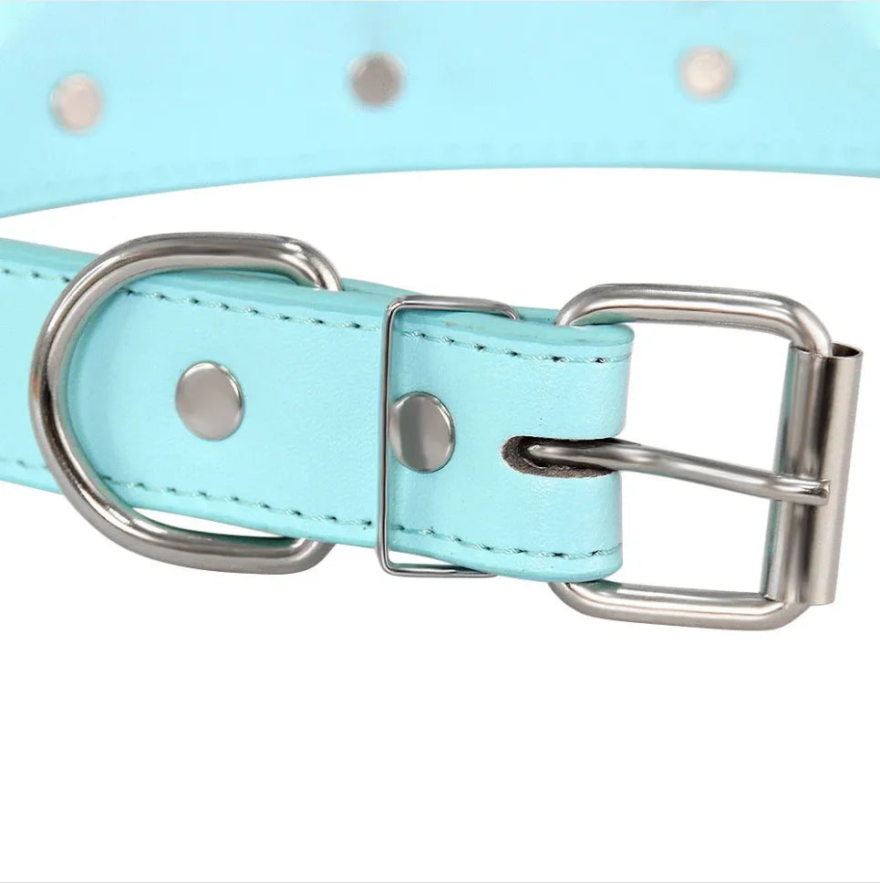 Leather Dog Collar Personalized  For Big Dogs Cute Cat Dog Collars Luxury Designer Leather For Small Dogs Cats Pet Accessories