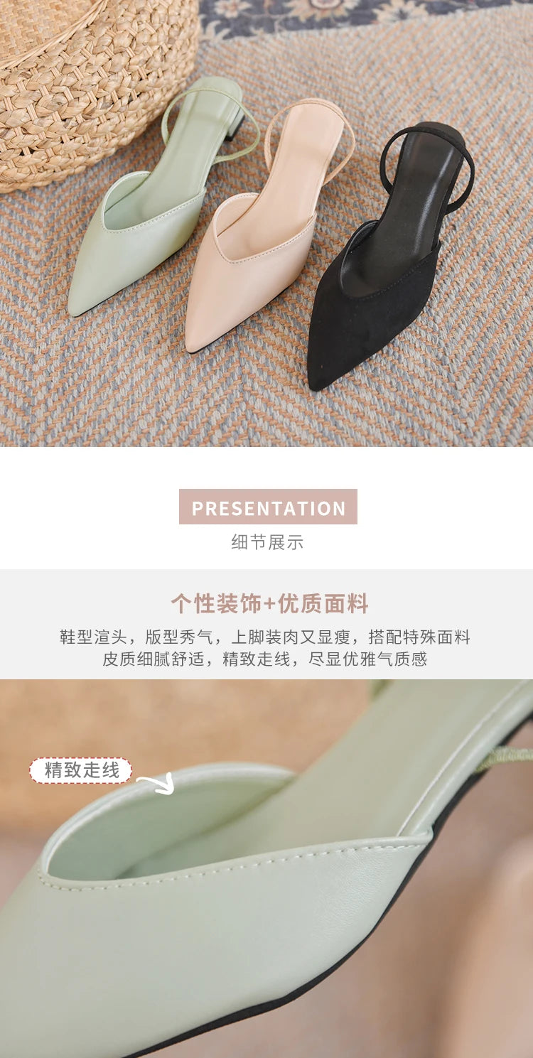 Women's Pointed Toe High Heels Sandals Summer 2024 Sexy Woman Shoes Fashion Decoration Party Wedding Slingback Woman Pumps