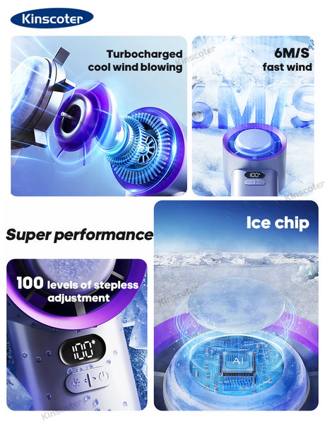 KINSCOTER Portable Handheld Turbo Fan 100 Wind Speeds Adjustable Mini Personal Fan Battery Operated Electric Eyelash Fan