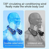 Neck Bladeless Fan Mini Ultra Long Life Portable Lazy Silent Fan Usb Charging Student Sports Office Digital Display Power 5 Gear