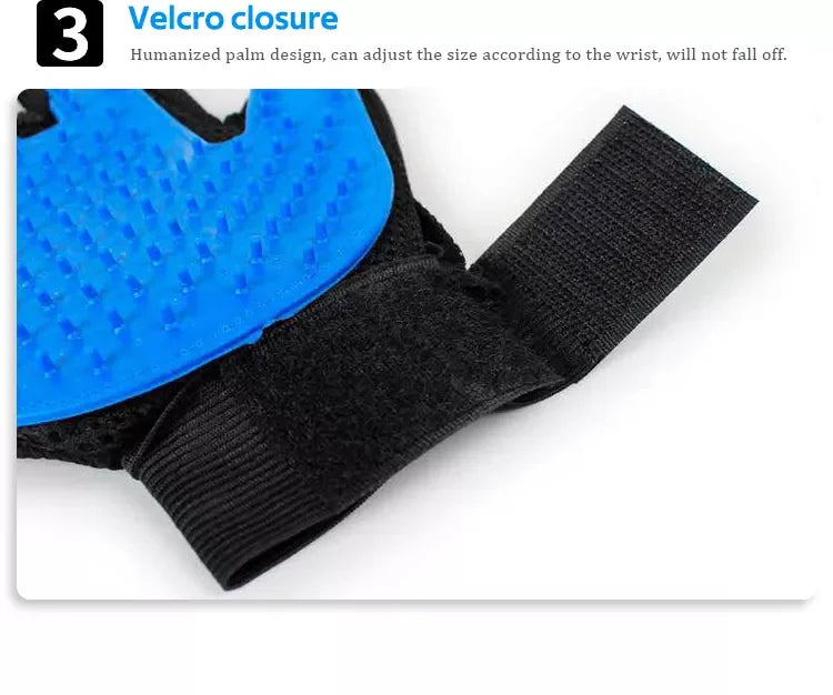 Pet Grooming Glove for Dog Cat Rabbit Fur 2 Sided Massage Grooming Brush Bath Cleaning Gloves De-Shedding De-Matting Pet Hair