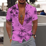 2024 Coconut Tree Shirts For Men 3d Printed Men's Hawaiian Shirt Beach 5xl Short Sleeve Fashion Tops Tee Shirt Man Blouse Camisa