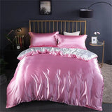 High-end Blending Natural Mulberry Silk Bedding Set Luxury Satin Silky Queen Size Duvet Cover Set with Sheets King Size Bed Set