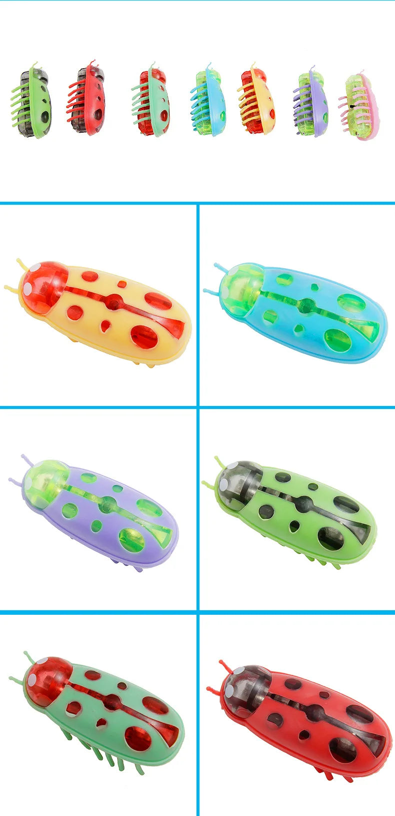 Pet Interactive Mini Electric Bug Cat Toy Cat Escape Obstacle Automatic Flip Toy Battery Operated Vibration Pet Beetle Supplies