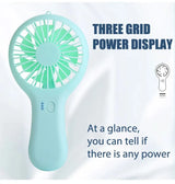 Creative Mini Handheld Small Fan USB Charging Portable 3 Speed High Wind Desktop Office Travel Pocket Fan Student Quiet Chroma