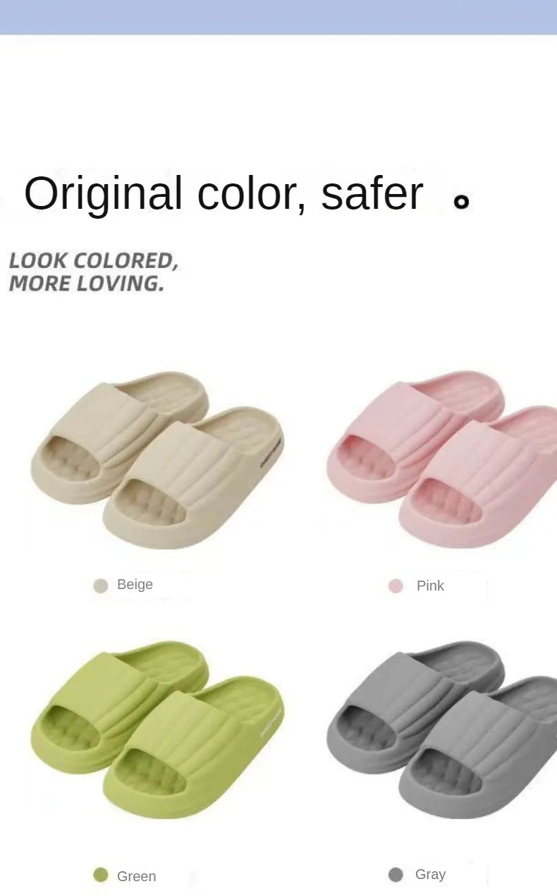 Men Slippers Summer Fashion Versatile Casual Home Slippers Couple Thick Sole Comfortable Non Slip Bathroom Slippers