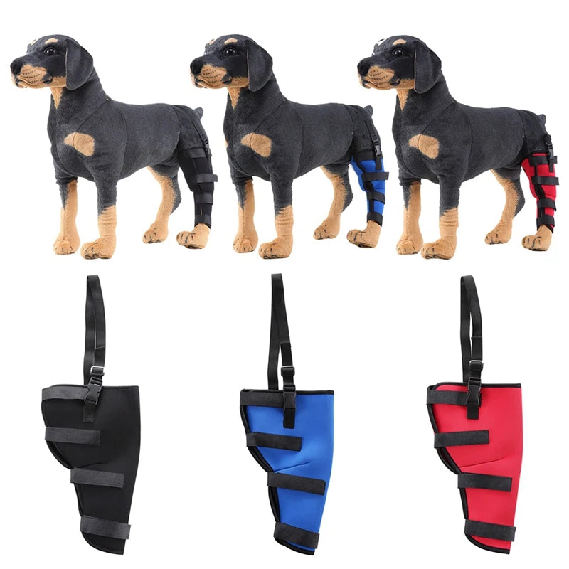 Pet Knee Pads Dog Support Brace for Right Left Leg Hock Joint Wrap Breathable Injury Recover Legs Dog Protector Support