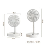 USB Foldable Fan with 4 Speeds ＆ Timing,Battery Operated Mini Fan for Bedroom, Indoor or Outdoor,Table Fan