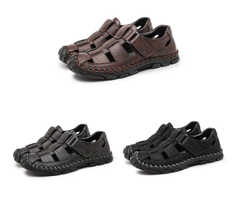 Men Beach Sandals Roman Style Men Sandals Summer Leather Shoes for Beach Outdoor Fashion Walking shoes male Sandalias size 38-48