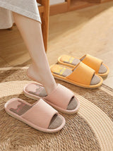 Couples Home Cotton Linen Slippers Women Indoor Bedroom Soft Slides Comfortable Men House Shoes Non-slip Breathable Flats