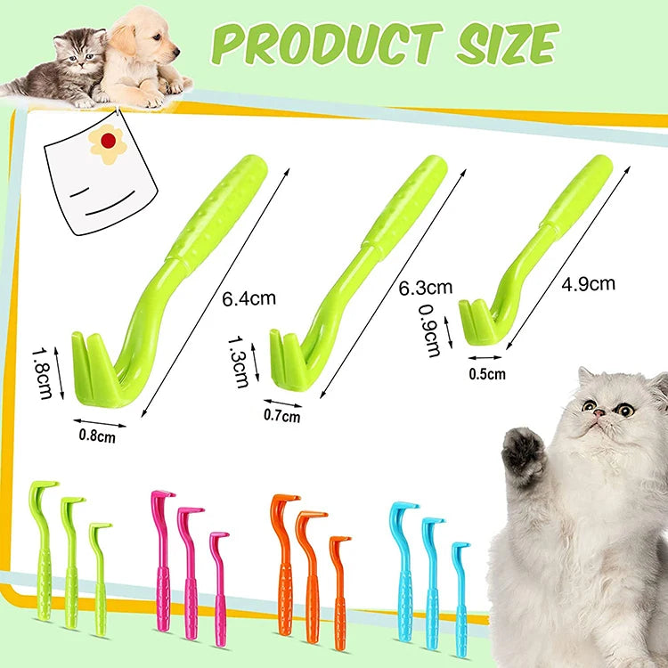 3pcs Flea Remover Hook Tick Remover Tweezer Tick Pull Pet Cat Dog Accessaries Tick Clamp Pet Mites Flea Extractor Dog Accessarie