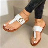 Women Slippers Clip Toe Flat Sandals Summer T Tied Ladies Shoes Beach Casual Woman Flip Flops Fashion Female PU Leather Footwear