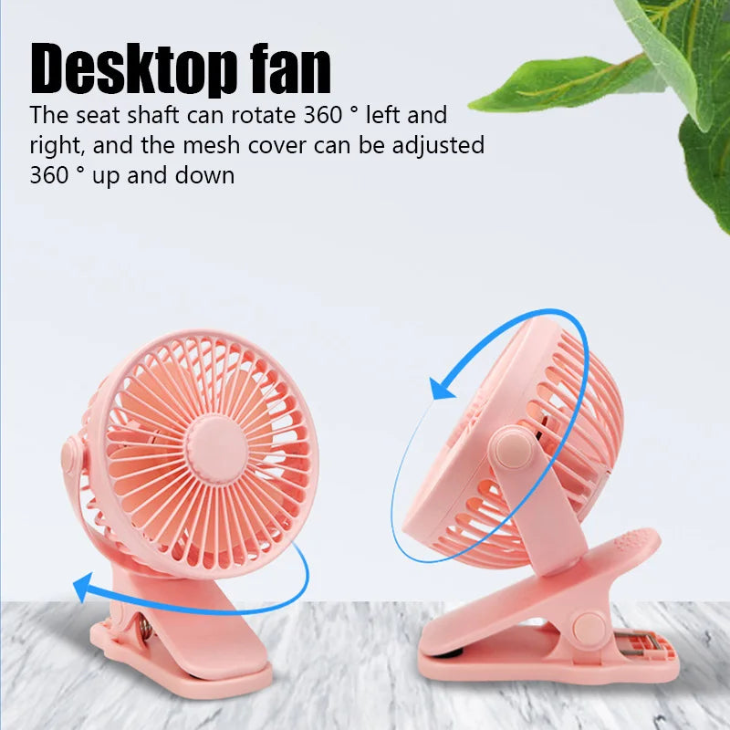 Portable Mini Hand Clip Fan USB Quiet Desktop Electric Fan High Quality Student Dormitory Small Cooling Ventilador fan Air Coole