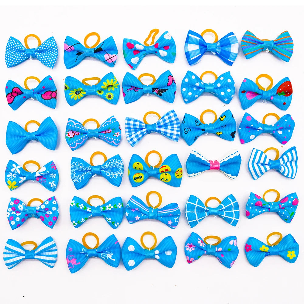 10/20/30PCS Pet Hair Accessories Bows Puppy  Grooming Bows Mix Colours Decorate Hair for Small Dog Hair Rubber Band Dog Supplier