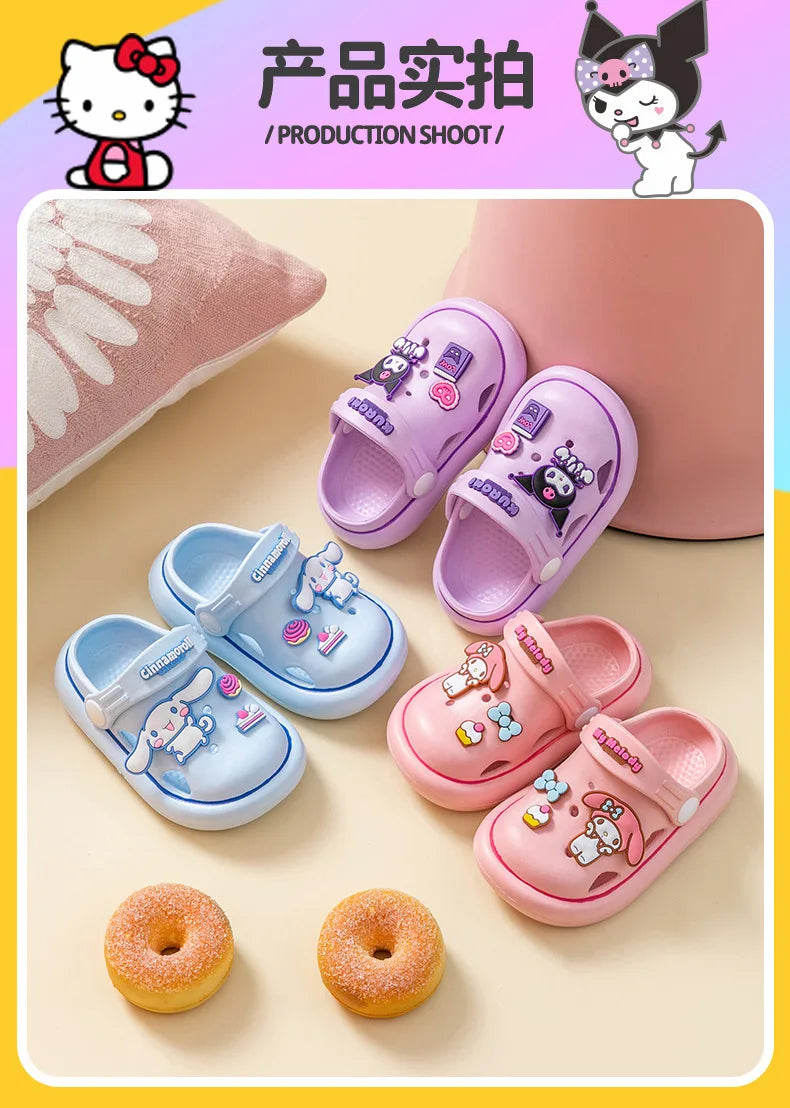 Sanrio Children's Slippers Boys and Girls Cute Soft Soled Non-slip Indoor Home Slippers Baby Garden Shoes