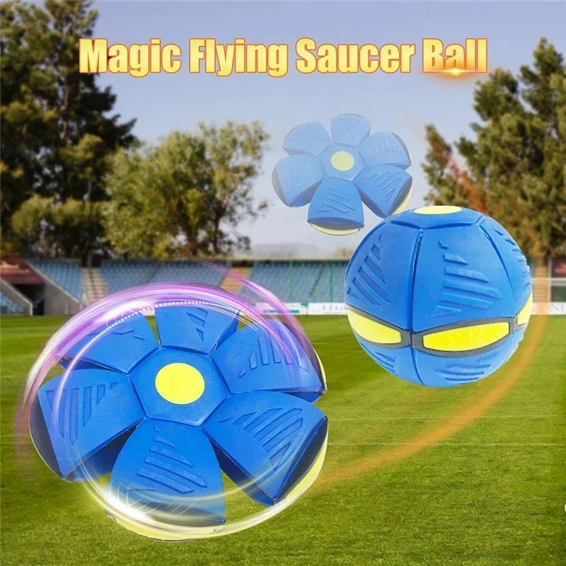 2024 New Durable Soft Rubber Interactive Throwing Ball For Small Medium Large Dogs Pet Dog Toy Magic Flying Saucer Ball