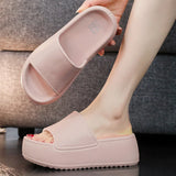 6cm New Thick Sole EVA Slippers for Women Fashion Home Platform Slippers for Summer Outwear Non Slip Elevated Slippers for Women