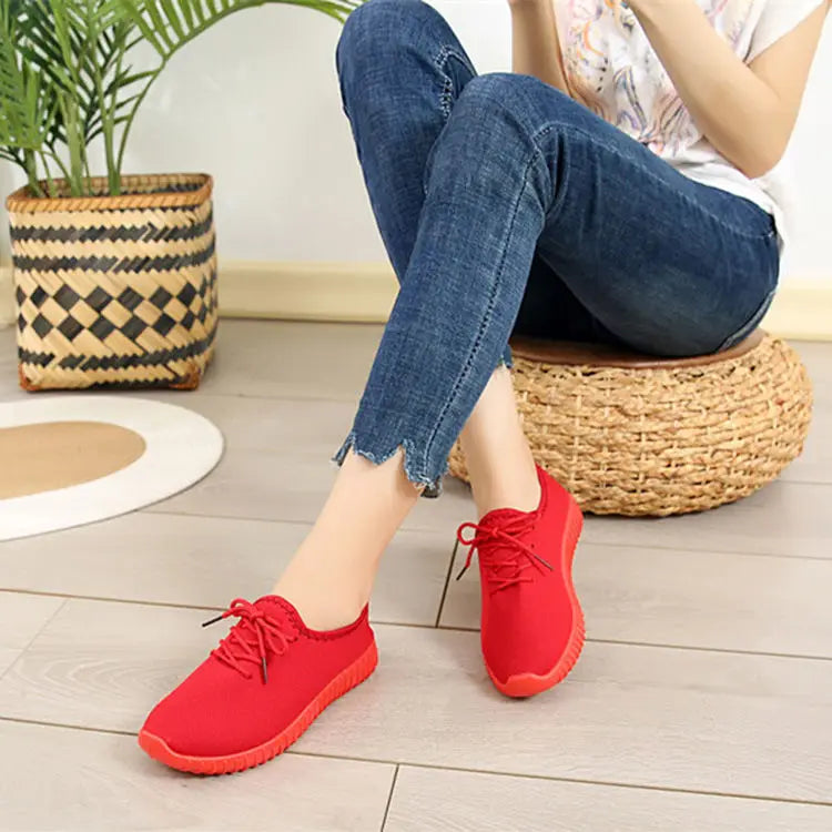 Women's Vulcanize Shoes 2024 Sneakers Solid Black Red Shoes Gym Fitness Trainers Walking Sport Shoes Female Zapatos Mujer