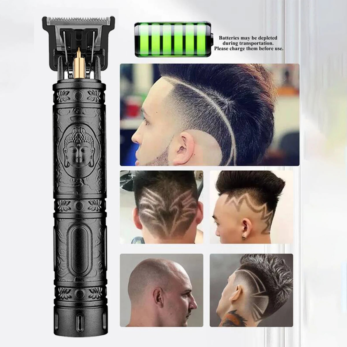 T9 Men's Hair Trimmer Professional Fader Home Travel Cordless Razor Cool Buddha Haircut Set For Daylife And Holiday