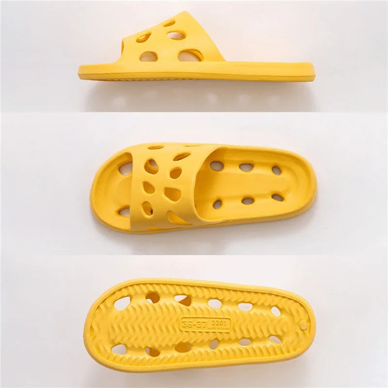 2024 Summer Slippers Men Women Soft Indoor Home Flat Sandals Fashion Flip Flops Beach Shoes Man Couple Non-Slip Bathroom Slides