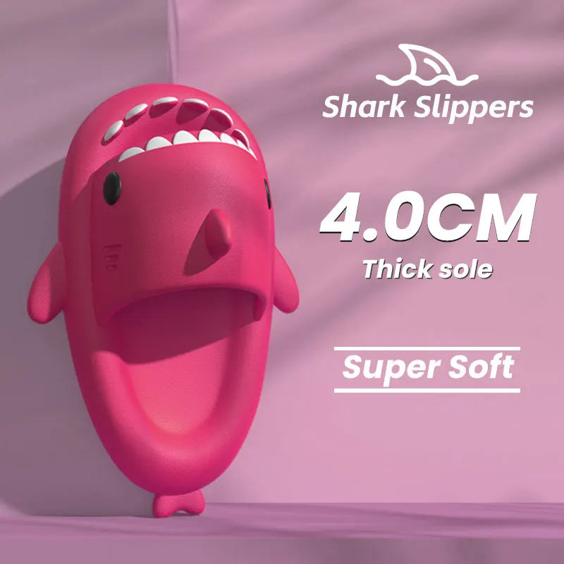 Summer Women Shark Slippers Men Eva Solid Color Slides Adults Fashion Thick Soles Flip Flops Couples Outdoor Non-Slip Sandals