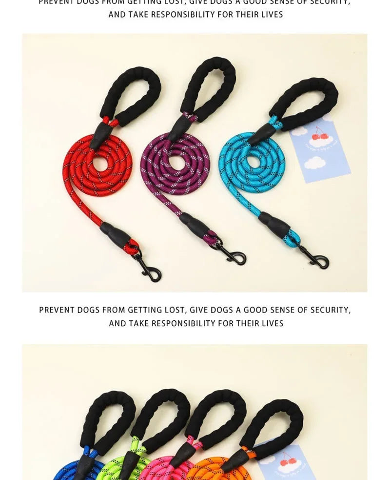 120/150/200/300cm Strong Leashes for Dogs Soft Handle Dog Leash Reinforced Leash for Small Medium Large Dogs Big Dog Supplies