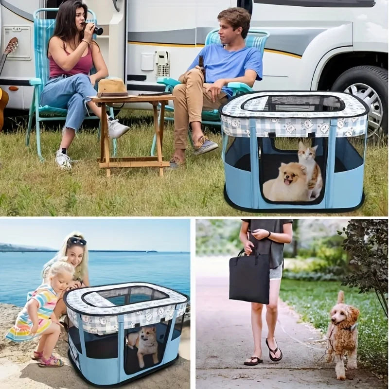 Portable Foldable Pet Playpen, Pets Houses For Dogs And Cats, Collapsible Kennel For Dogs, Cats, And Rabbits