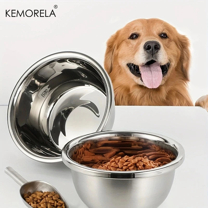 Premium Large Stainless Steel Dog Bowl Thick Smooth Metal Food And Water Dish Available In 4 Sizes For Medium To Large Dogs