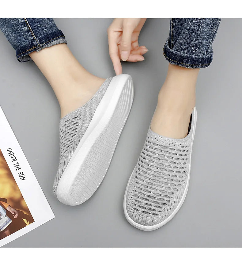 Women Slippers Sandals 2021 Summer Beach Slippers Women Breathable Mesh Flat Shoes Women Flip Flops Zapatos Mujer Home Slippers