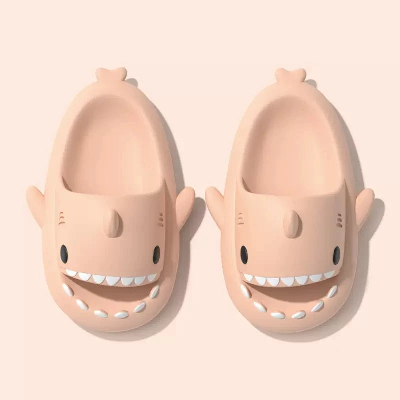 Summer Adults Shark Slippers Kids Cartoon Sandals Men Shark Slides Women Beach Flip Flops Couple Home Anti-skid Flat 2024 Shoes