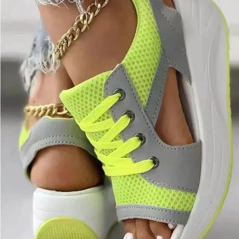 Fashion Women Sandals Summer New Lady Platform Chunky Comfortable Mesh Open Toe Casual Sports Ladies Shoes Plus Size 43