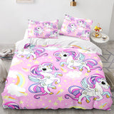 Unicorn Duvet Cover Set Cartoon Galaxy Rainbow Colourful Unicorn Cute Romantic Theme for Kids Girls Polyester Comforter Cover