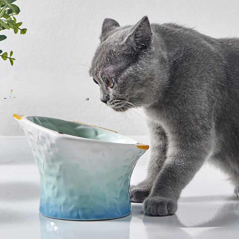 Cat Bowl Pet Feeder Dish Dog Treats Bowls Plate Feeding Eating Ceramic Elevated Dishes Kitten Decorative Creative Raised Water