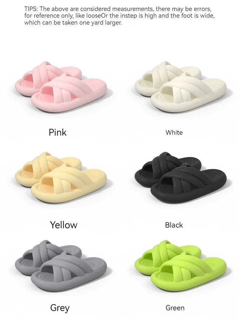 2024 Thick Platform Bathroom Home Slippers Women Fashion Soft Sole EVA Indoor Slides Woman Sandals Summer Non-slip Flip Flops