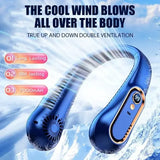 Hanging Neck Fan Digital Display Power ventilador Bladeless Neckband Fan Portable Mini Air Cooler USB Rechargeable Fan