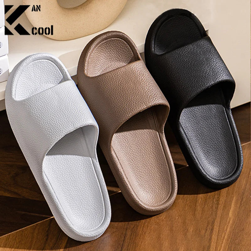 2024 Summer Slippers Men Women Soft Indoor Home Flat Sandals Fashion Flip Flops Beach Shoes Man Couple Non-Slip Bathroom Slides