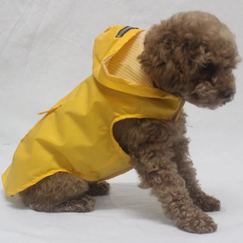 Dog Raincoat Waterproof Hoodie Jacket Rain Poncho Pet Rainwear Clothes with Reflective Stripe Outdoor Dogs Raincoat Accessories