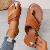 Women Slippers Outside Casual Beach Women Shoes Summer New Flats Flip Flop Sandals Walking Clip Toe Rome Buckle Ladies Slides