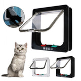 Dog Cat Flap Door For Dog Cat Kitten With 4 Way Lock Security Flap Door Cat Puppy Safety Gate ABS Plastic Small Pet Supplies