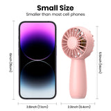 TOPK K20 Mini Portable Fan Powerful Handheld Fan Rechargeable,3 Speeds Personal Small Hand Fan for Travel Makeup Eyelash Fan