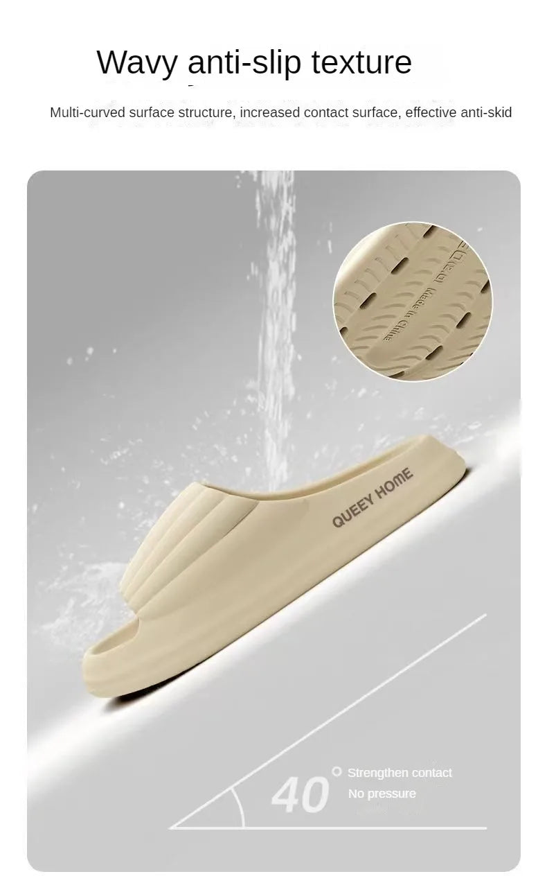 Men Slippers Summer Fashion Versatile Casual Home Slippers Couple Thick Sole Comfortable Non Slip Bathroom Slippers