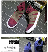 New 2024 High Top Men Shoes Flats Slip On Casual Shoes Male Canvas Shoes Plimsolls Espadrilles Man Trainers Zapatillas Hombre