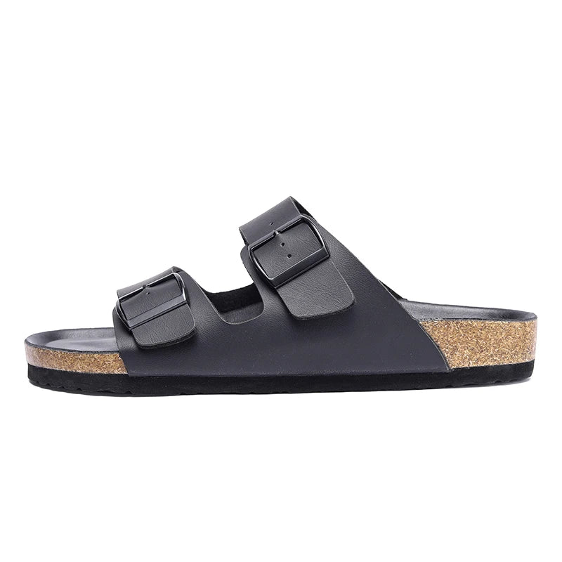 Men Leather Summer Sandals 2023 Male Women Birke Slippers Clogs Slippers Classic Buckle Cork Slides Slippers for Men Slippers