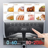 Air Fryer 5L Electric Hot Fryer Oven Oilless Cooker with Touch Control & Nonstick Basket & Visible Window, Family Size