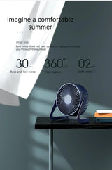 5 Inch USB Desktop Fan 360° Rotating Mini Adjustable Portable Electric Fan Summer Mute Air Cooler For Home Office