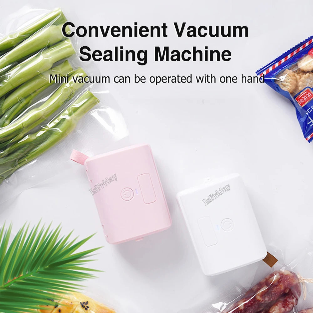 Mini vacuum Sealer Vacuum Compression Bag Food Bag Machine Portable Plastic Bag Clip Sealing Machine Household Vacuum Machine