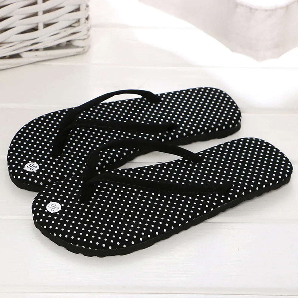 Summer New High-quality Beach Female Sandals Leopard Print Flip Flops Women Non-slip Casual Flat Slippers Polka-dot Slides Women