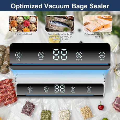 New 2024 Kitchen Vacuum Sealer Food Packaging Bag Sealer Snack Fruit Meat Degasser Home-appliance Sealer Plastic Bags