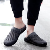 New Summer Women Men Sandals Mesh Breathable Padded Beach Flip Flops Shoes Solid Flat Bath Slippers Lighted Casual Shoes