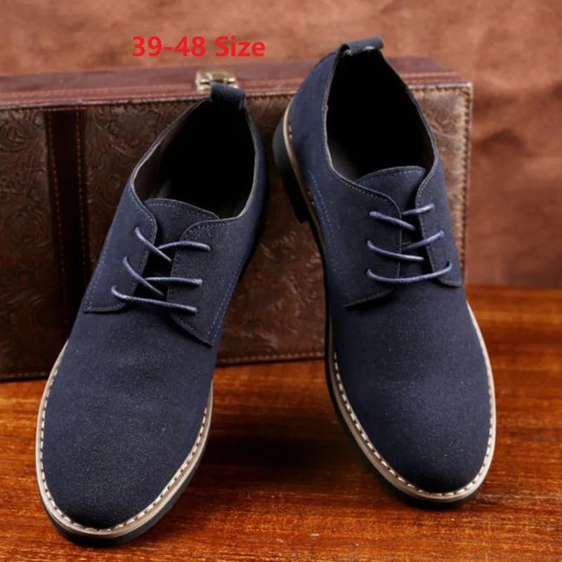 Men Dress Shoes Fashion Oxford Leather Shoes Comfortable Shoes For Mens Sneakers Large Size Suede Flat Footwear chaussure homme